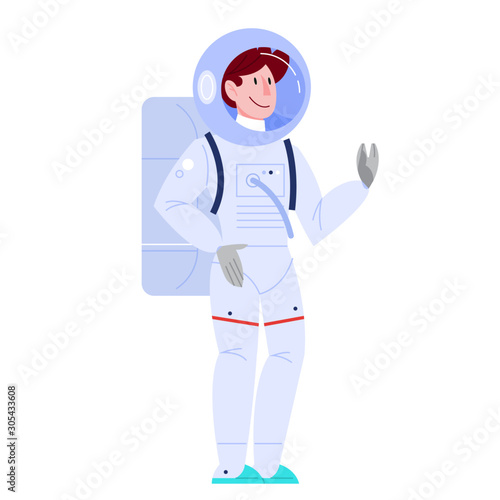 Isolated vector illustration of astronaut