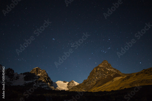 Night at the Condoriri base camp, Bolivia