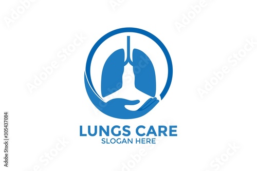 Lungs logo template vector, Health lungs Template, Logo symbol icon