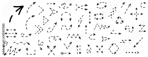 arrow dashed. arrow dashed vector .arrow dashed doodle curve vector