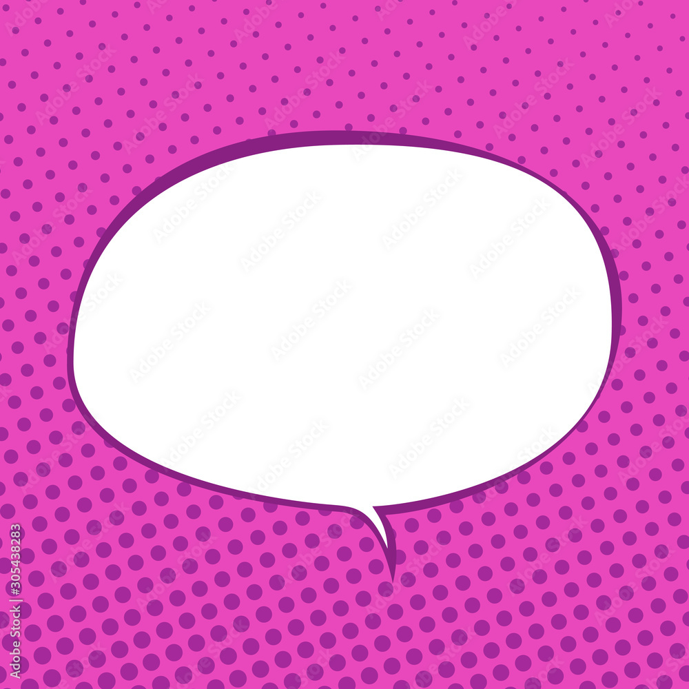 Speech Bubble on Pink Neon Background with Dots , Conversation in Retro Style on Pop Art Background, Vector Illustration Speech Bubble on Pink Neon Background with Dots , Conversation in Retro Style on Pop Art Background, Vector Illustration