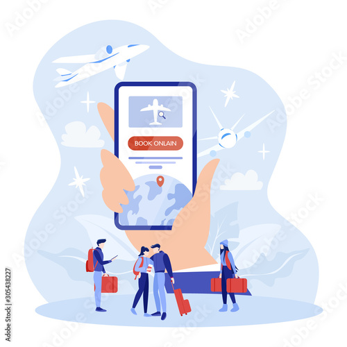 Book flight online concept. Idea of travel and tourism. Planning