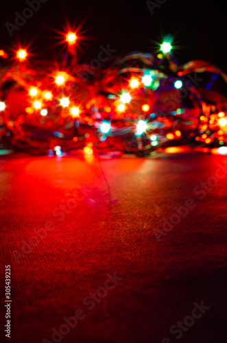 Blurry lights. Garland lights are blurry. Defocus. © Arthur Shevtsov