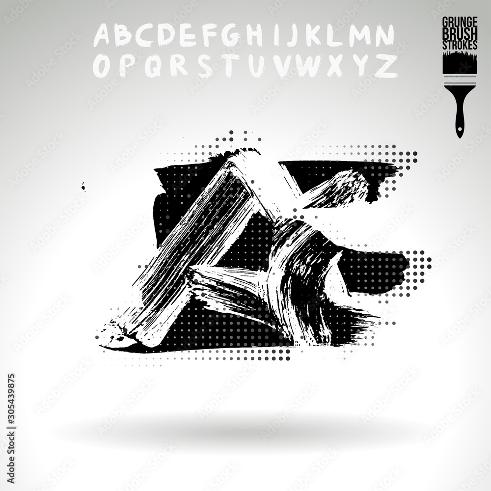 Brush stroke and texture. Grunge vector abstract hand - painted element. Underline and border design.