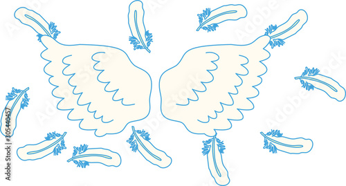 POP Angel wings of feathers fluttering