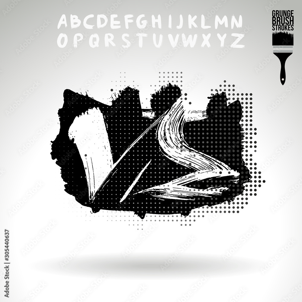 Black brush stroke and texture. Grunge vector abstract hand - painted element. Underline and border design. Black brush stroke and texture. Grunge vector abstract hand - painted element. Underline and border design.
