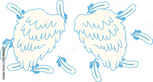 POP Angel wings of feathers fluttering