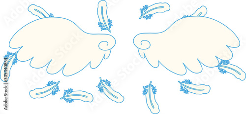 POP Angel wings of feathers fluttering