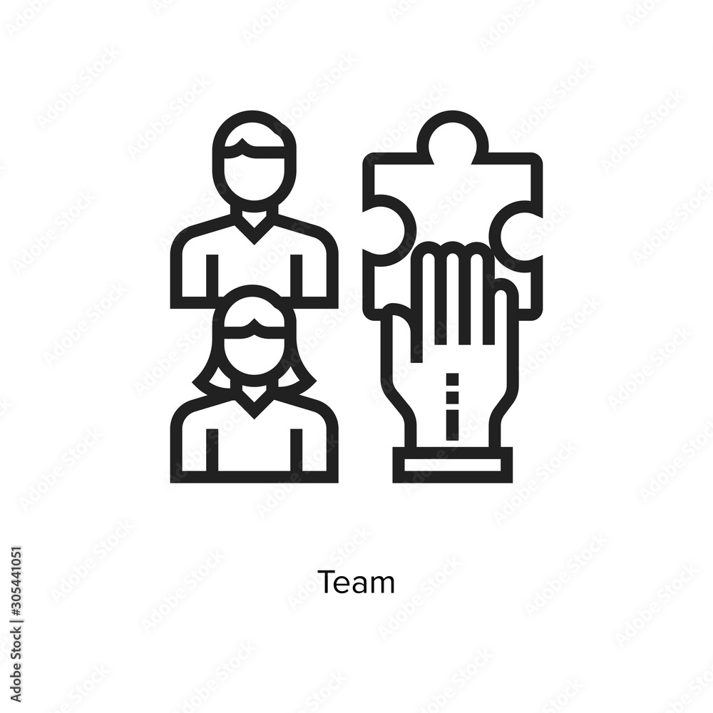 Team linear icon vector illustration on white background Team linear icon vector illustration on white background
