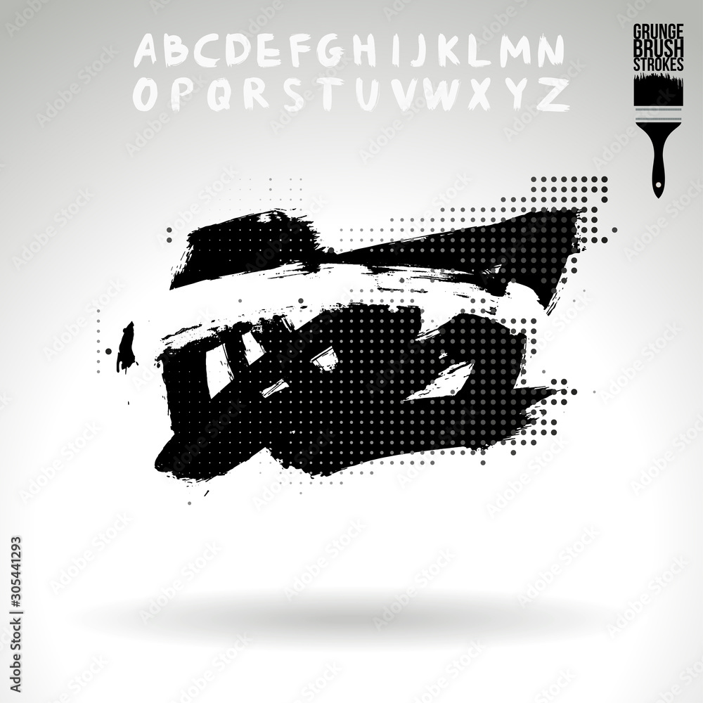 Black brush stroke and texture. Grunge vector abstract hand - painted element. Underline and border design. Black brush stroke and texture. Grunge vector abstract hand - painted element. Underline and border design.