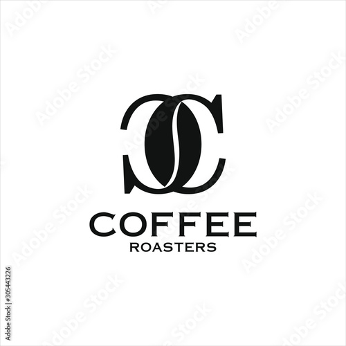 Modern and simple letter C and coffee beans  for logo design  coffee roaster
