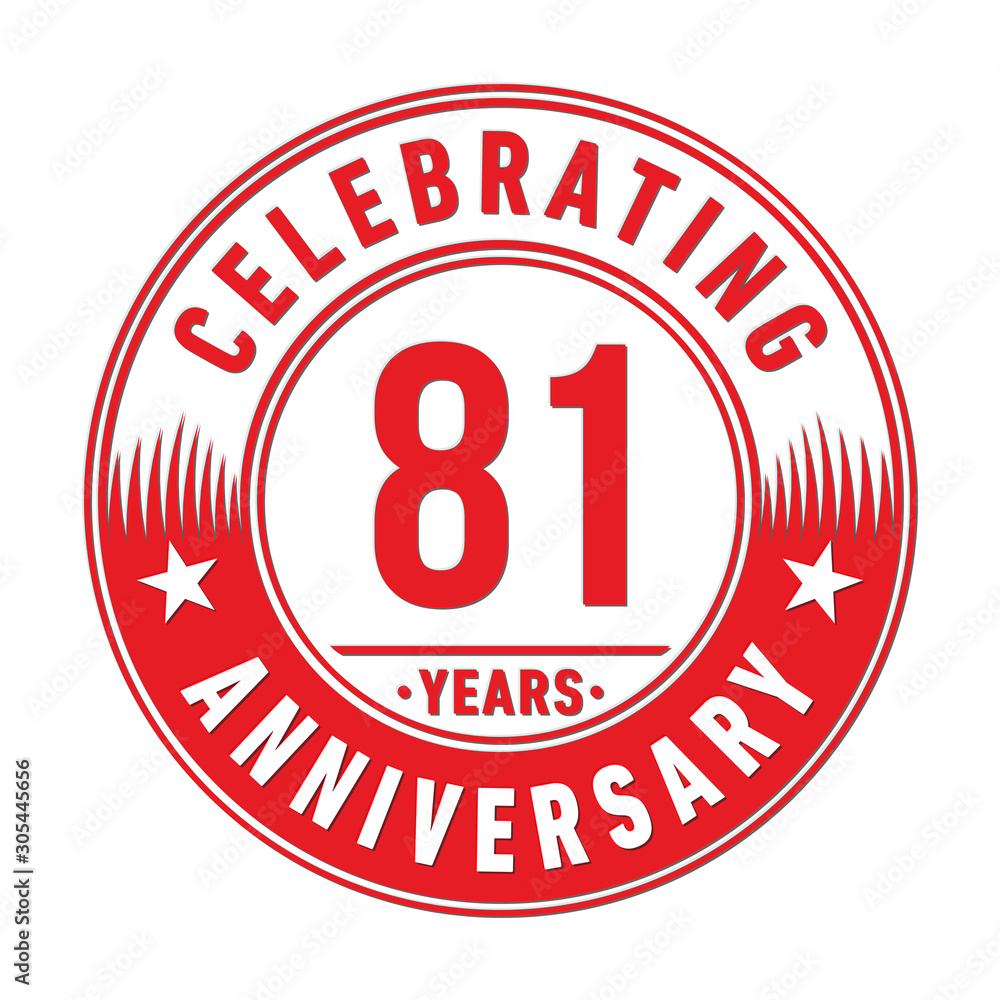 81 years anniversary celebration logo template. Eighty-one years vector and illustration.