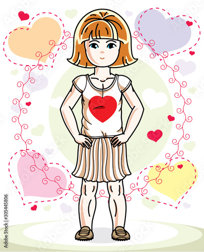 Beautiful happy little red-...