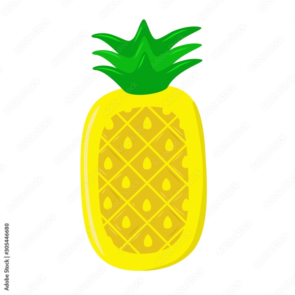 pineapple airbed vector illustration isolated on white background pineapple airbed vector illustration isolated on white background