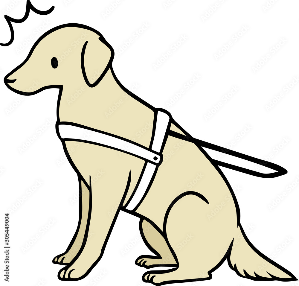 Fototapeta premium 介助犬のイラスト_驚き