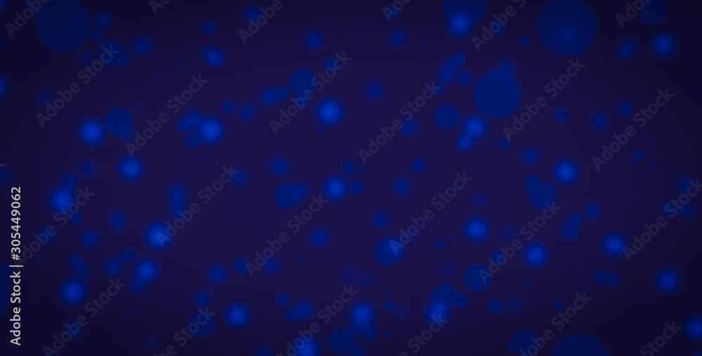 blue Abstract glitter bokeh on black background