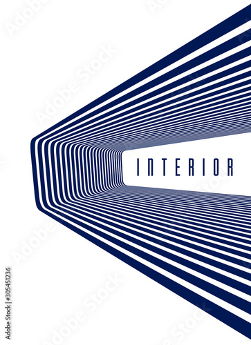 Abstract 3D trendy modern lines in perspective vector background, dimensional design cool element, funky style layout for ads posters banners and covers, perfect abstraction.