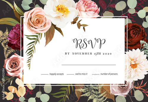 Horizontal dark rsvp frame card