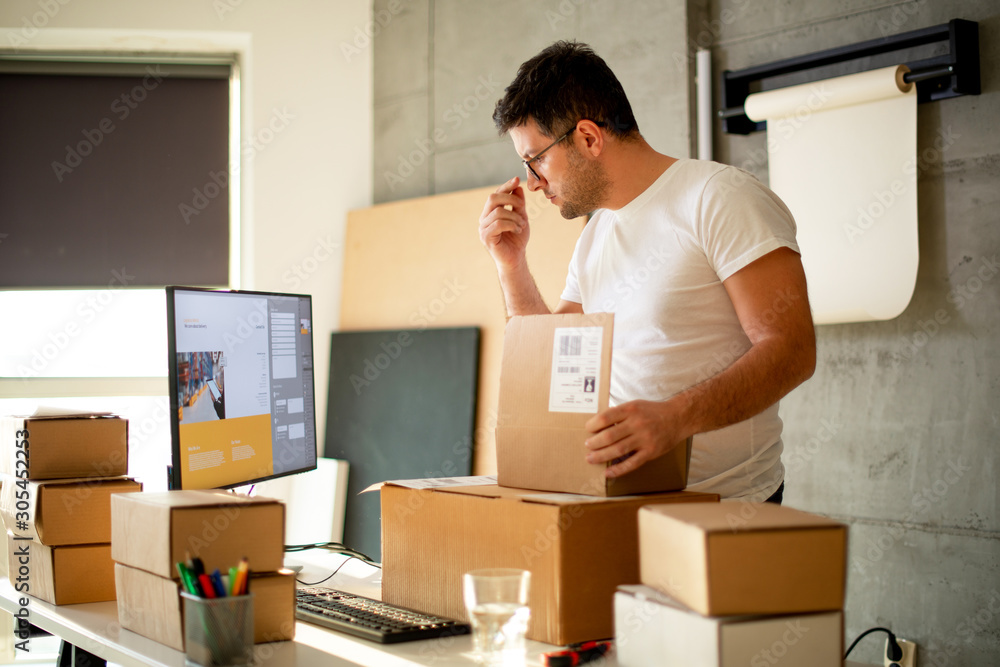 Young Man Working in Delivery service Young Man Working in Delivery service