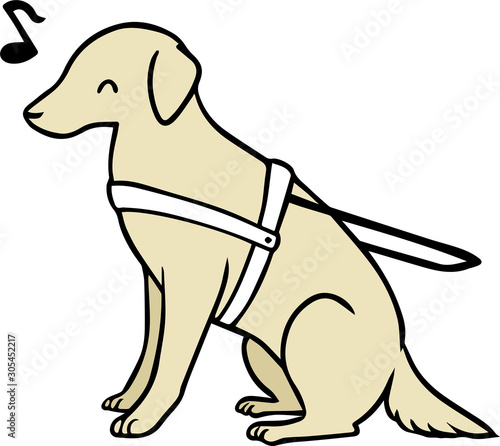 介助犬のイラスト_ご機嫌2