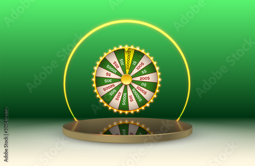 Realistic 3d spinning fortune