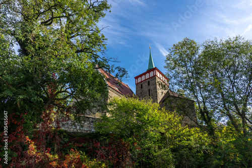 Church of St. Michael and the fortress wall. Bautzen. Germany