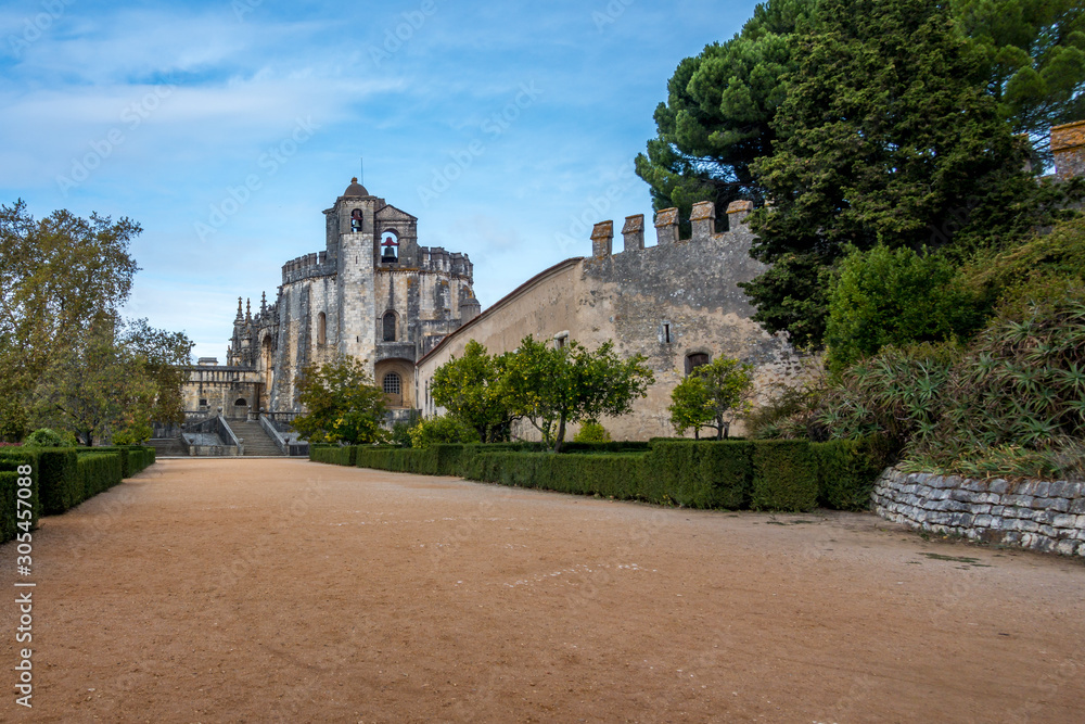 Exterior view of Convento de Cristo in Tomar Portugal