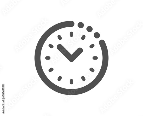 Clock sign. Time management icon. Watch symbol. Classic flat style. Simple time management icon. Vector
