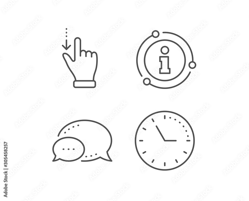 Touchscreen gesture line icon. Chat bubble, info sign elements. Slide down arrow sign. Swipe action symbol. Linear touchscreen gesture outline icon. Information bubble. Vector Touchscreen gesture line icon. Chat bubble, info sign elements. Slide down arrow sign. Swipe action symbol. Linear touchscreen gesture outline icon. Information bubble. Vector