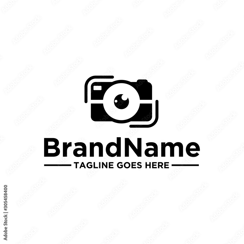 Camera logo icon vector. Simple design on white background. Camera logo icon vector. Simple design on white background.