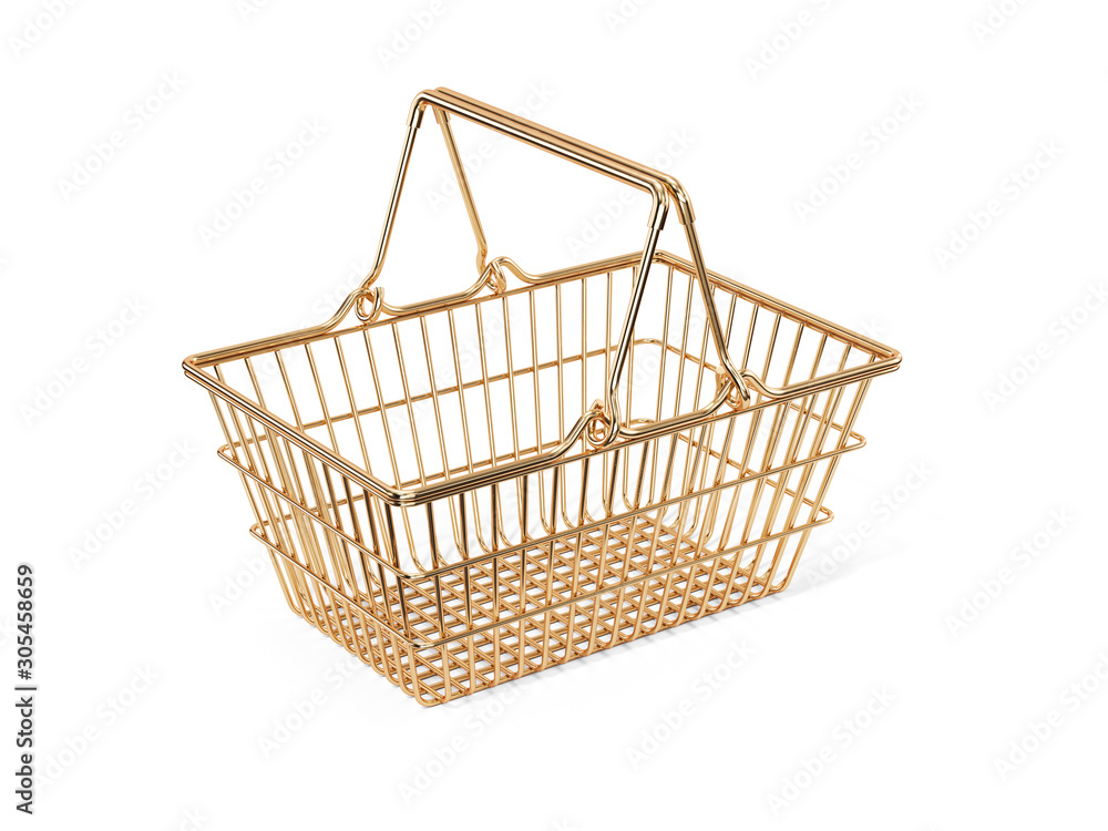 Golden shopping basket Golden shopping basket