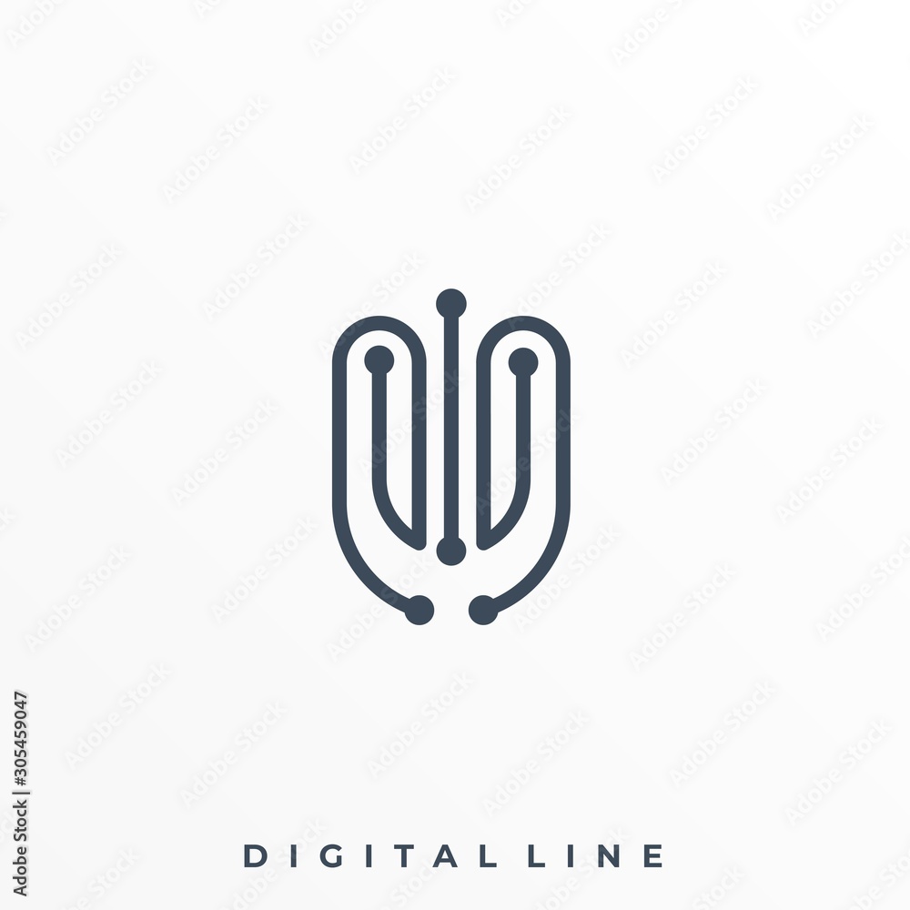 Letter U Technology Illustration Vector Template Letter U Technology Illustration Vector Template