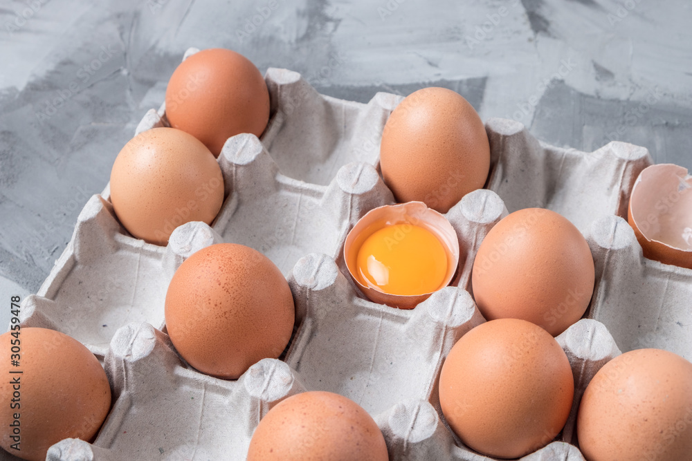 cardboard box with brown chicken eggs cardboard box with brown chicken eggs
