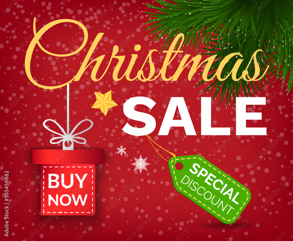 Christmas sale and reduction of price for winter holidays vector