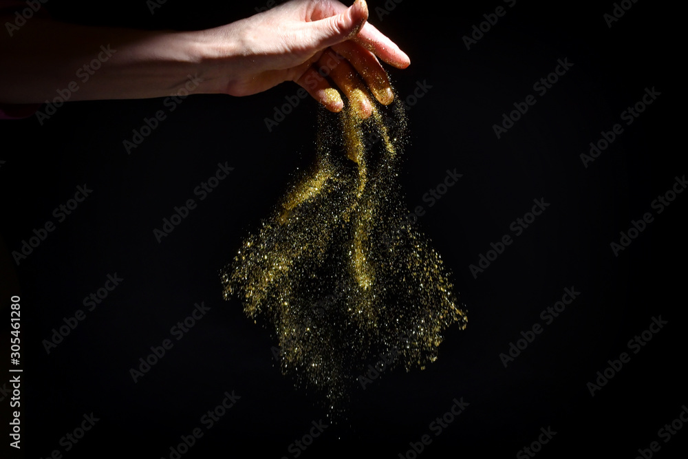 Woman Hand Drop Glitter Sparkles