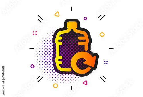 Refill aqua drink sign. Halftone circles pattern. Water cooler bottle icon. Liquid symbol. Classic flat refill water icon. Vector