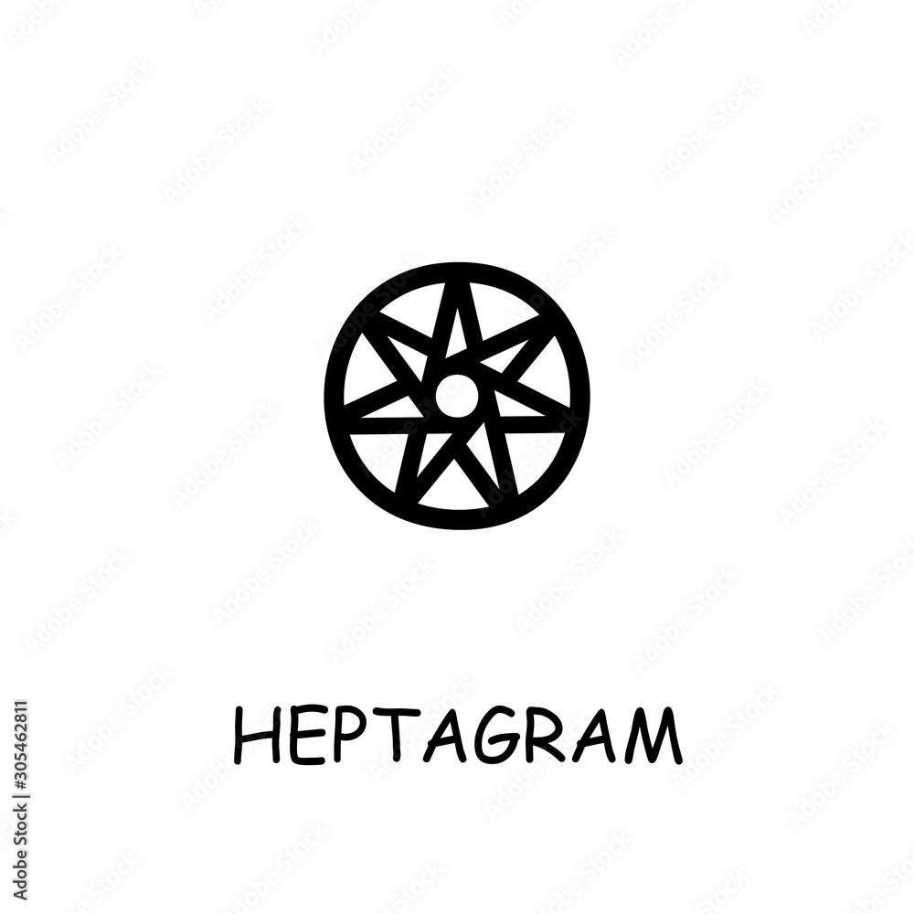 Heptagram flat vector icon