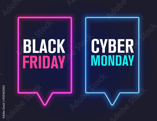 black friday and cyber monday, vector illustration