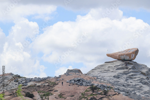 Beautiful Natural Rocky Hill and Clouds Scenery Landscape