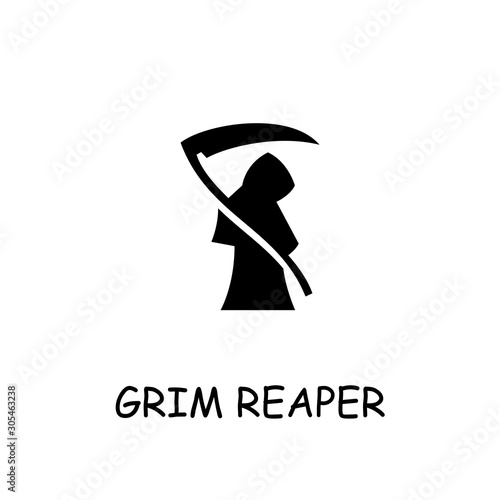 Grim Reaper, Death flat vector icon