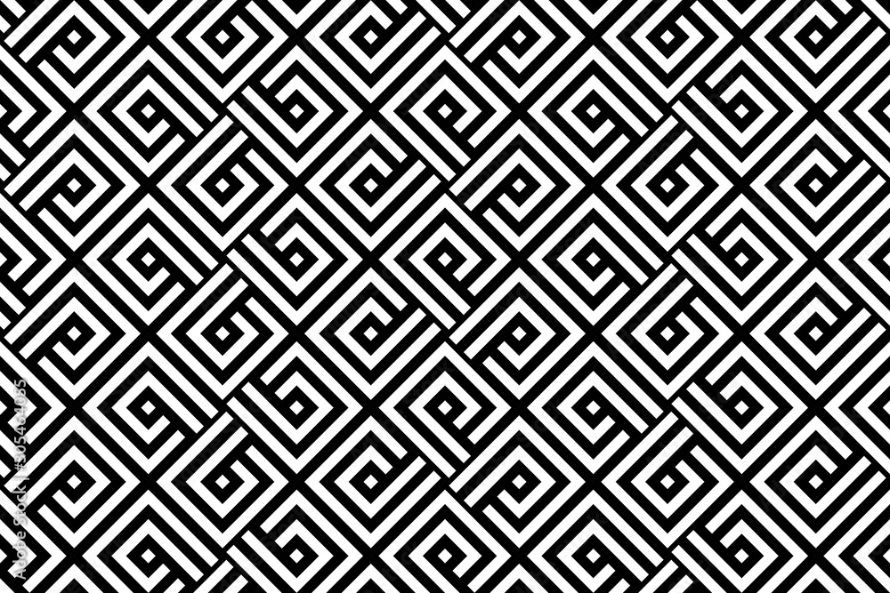 Abstract geometric pattern. A seamless vector background. White and black ornament. Graphic modern pattern. Simple lattice graphic design