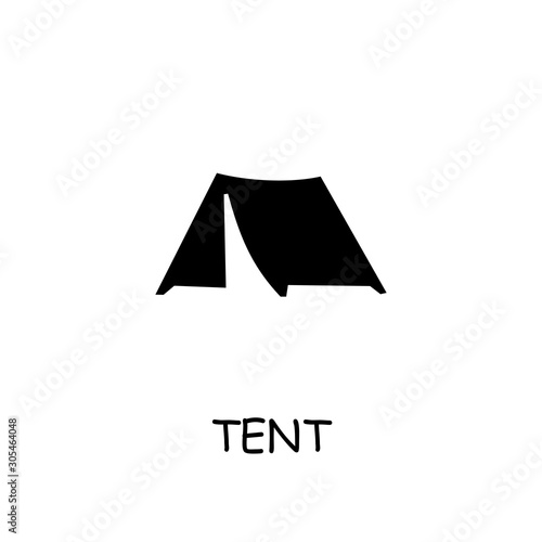 Camping Tourist Tent flat vector icon