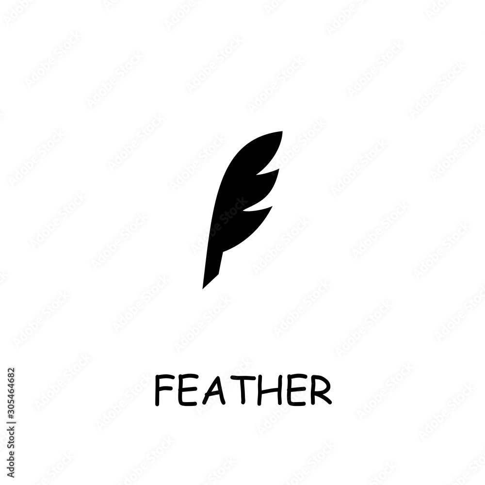 Feather flat vector icon Feather flat vector icon