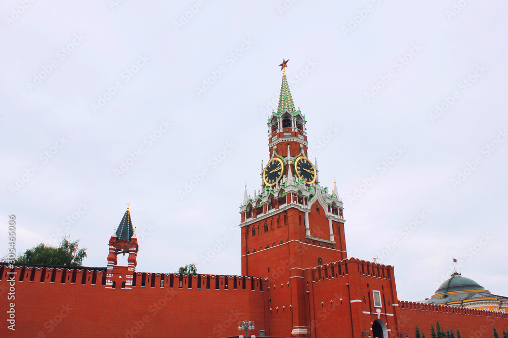 Kremlin tower on the Red Square in Moscow, Russia Kremlin tower on the Red Square in Moscow, Russia