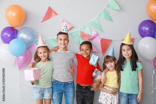 Happy children with Birthda...