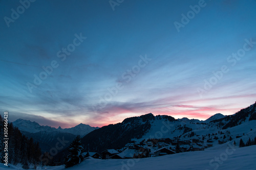 Winterwonderland sunset Switzerland