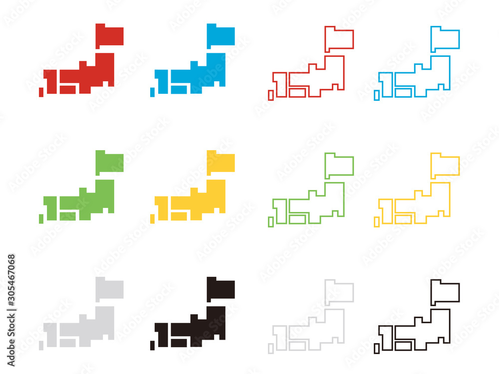 日本地図アイコンセット1 Stock ベクター Adobe Stock
