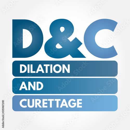 D and C - Dilation and Curettage acronym, concept background