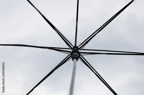 black umbrella on white background