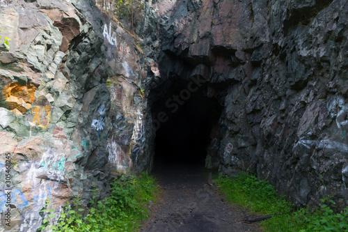 entrance to the tunnel barracks in Medvezhegorsk